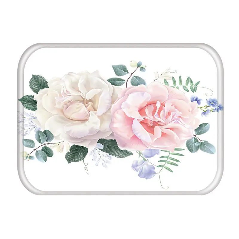 2DD-48259-001 Цветочный Коврик для кухонной и входной двери, Коралловый бархатный ковер, резиновые цветные домашние коврики, нескользящий ковер 48259 - Цвет: 2DD-48259-001