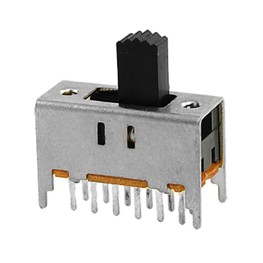 10 шт 12 Pin ВКЛ/вкл 2 положения 4P2T 4PDT Мини Вертикальный скользящий переключатель 0.3A