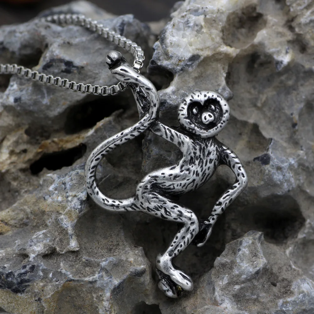 Колье с кулоном в виде обезьяны обезьяна очарование Паукообразная тропического
