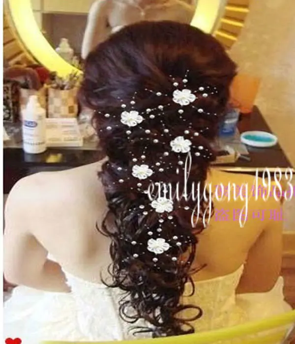 

6Pcs Wedding Bridal White Flower Pearl Hair Clips Hair Accessory A-12