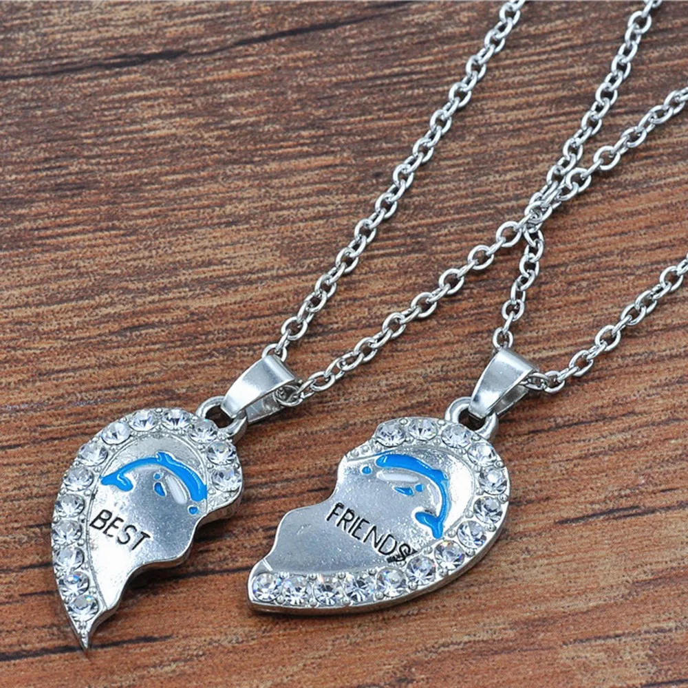 Модные сердце кристалл кулон ожерелье пару любовь навсегда Свадьба нержавеющей