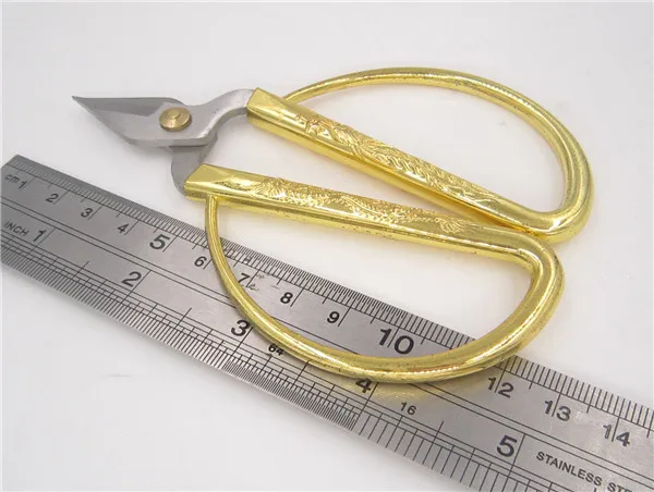 ZAKKA вышивка крестиком Ножничные ремесленные DIY портной Ретро Винтаж Бытовая ткань с отделкой ножницы Швейные антикварные тонкие - Цвет: Gold