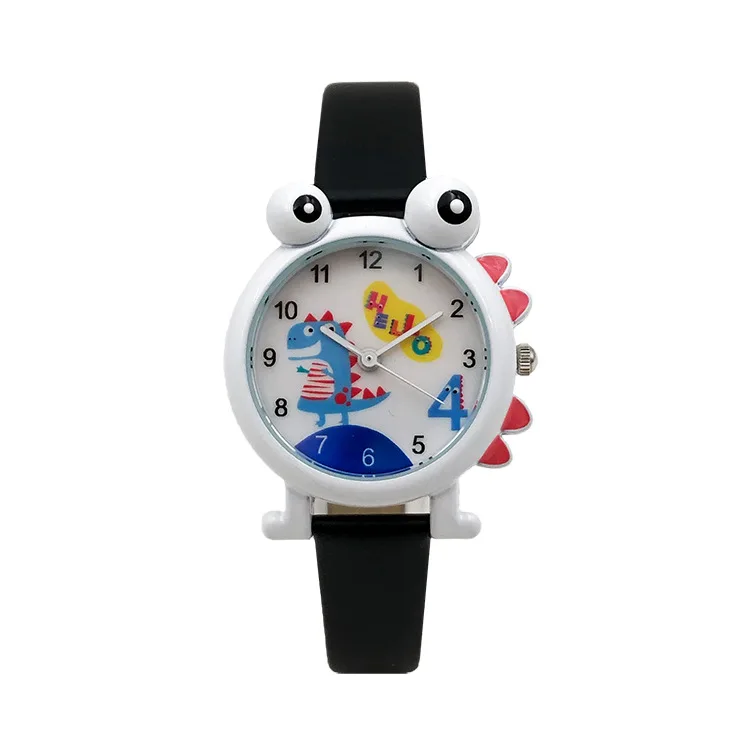 2019 children's cute little dinosaur shape student watch soft leather breathable boys and girls quartz electronic | Наручные часы