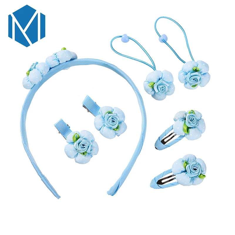 M MISM/1 комплект = 7 шт. милый розовый цветок шпильки для волос эластичная резинка