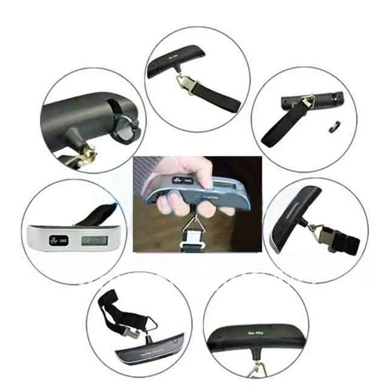 Портативные Ручные Электронные весы с крючком и ремнем 110 фунта/50 кг|digital luggage|hanging