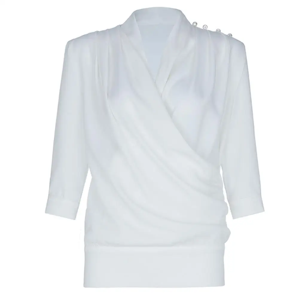 Женский офисный костюм из 2 предметов Max Spri черный топ с глубоким v-образным