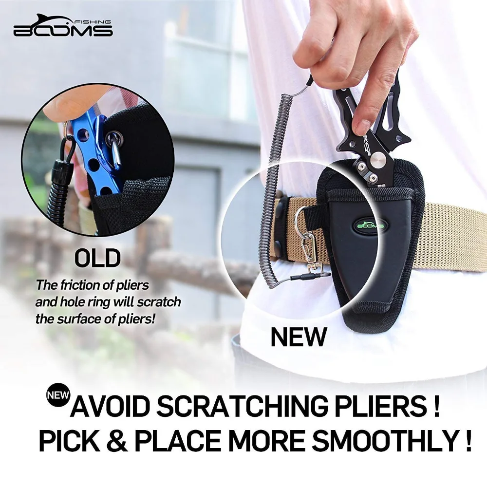 Booms Fishing X07 алюминиевые рыболовные плоскогубцы рыболовные лески резаки разъемное кольцо рыболовные инструменты с оболочкой и шнурком