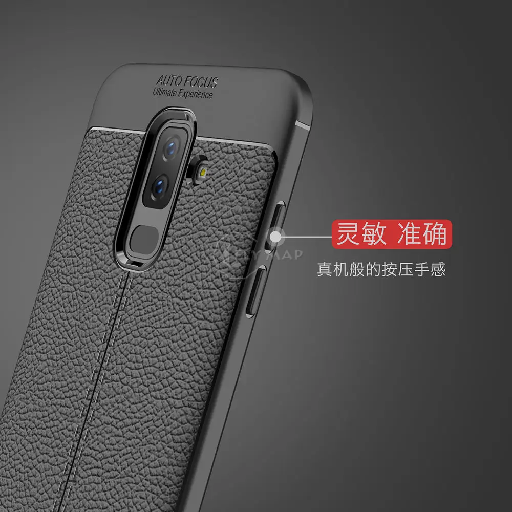 Soft Cover for Samsung Galaxy A6 Plus 2018 A605 A605F Litchi Leather Grained Silicon Phone Case SM-A605 SM-A605F SM-A605FN/DS |