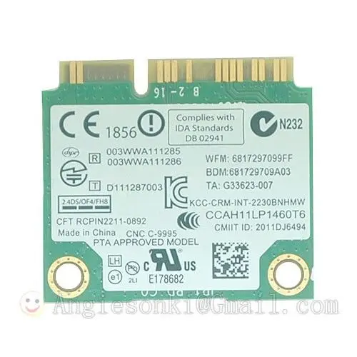 

2230BNHMW Wireless-N 2230 300 Mbps PCI-E BT 4.0 + WIFI CARD for Centrino Dell Inspiron 15Z 7720 M17X 14 5DVH7 13z 5323 14Z 5423