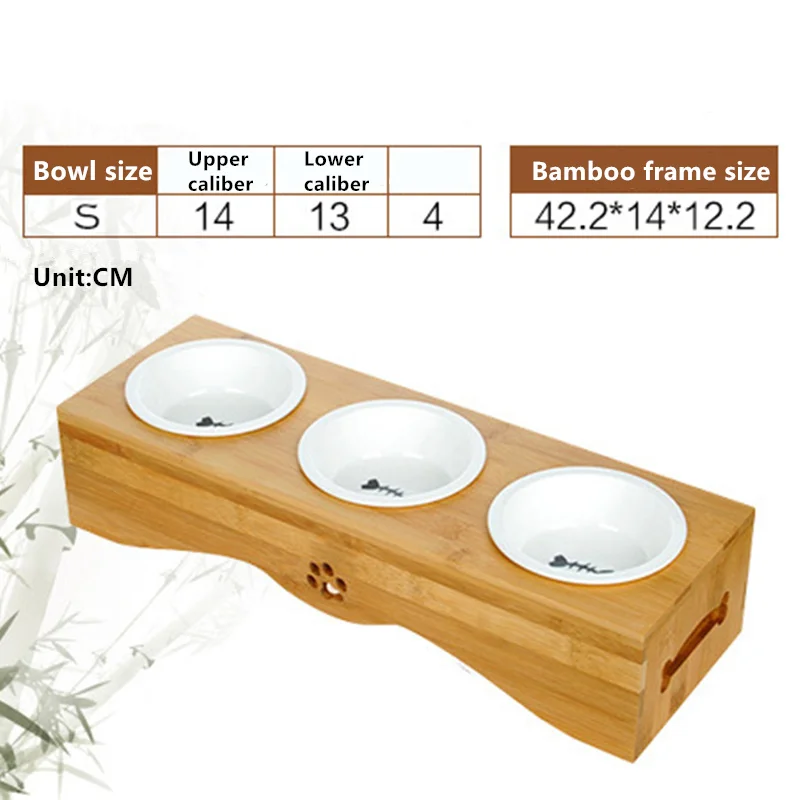 Модная миска-Кормушка для домашних животных Бамбуковая посуда керамическая и