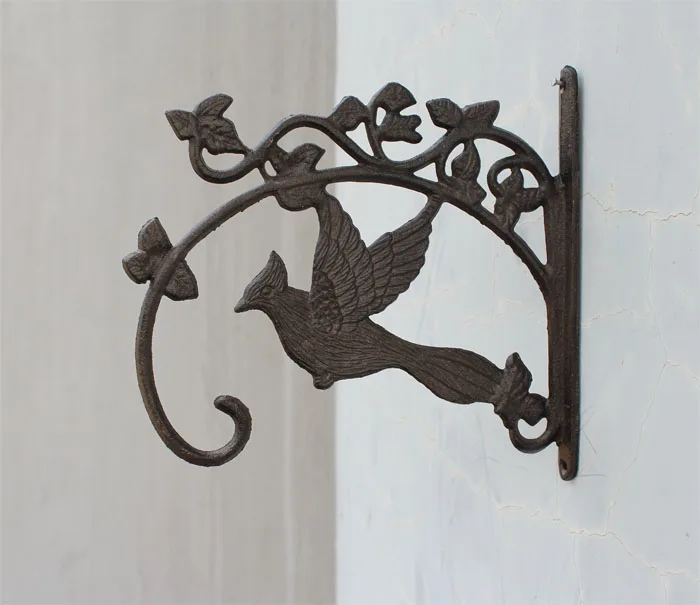 2 чугунные летучие птицы настенный кронштейн садовый двор домашний Декор Ретро
