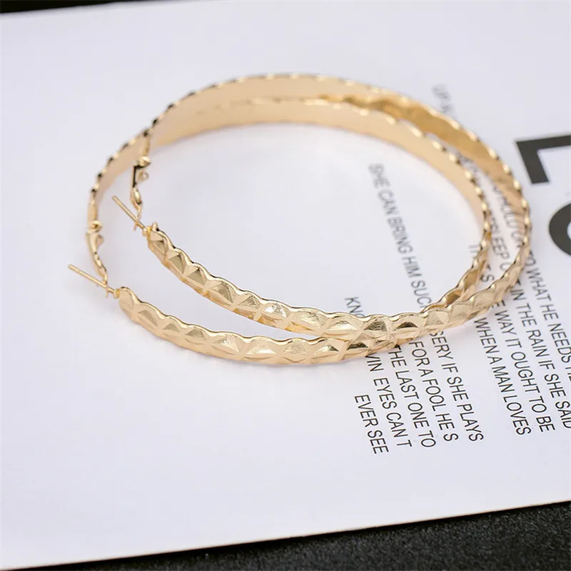 В стиле панк геометрический круглые серьги обруча для Для женщин себе ювелирных