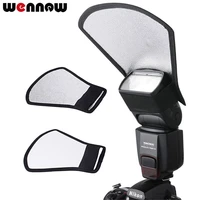 wennew 2 in 1 flash diffuser for canon nikon dslr camera speedlite photography flash diffuser softbox silver and white reflector