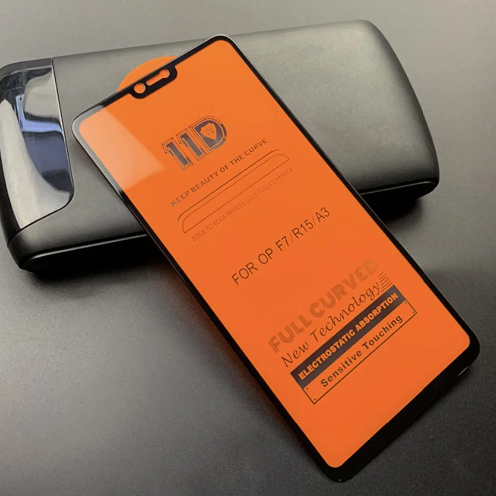 11D 9 H полное покрытие защитный закаленное Стекло для OPPO F5 F7 F9 A3 A7 A5 настоящий я 1 2