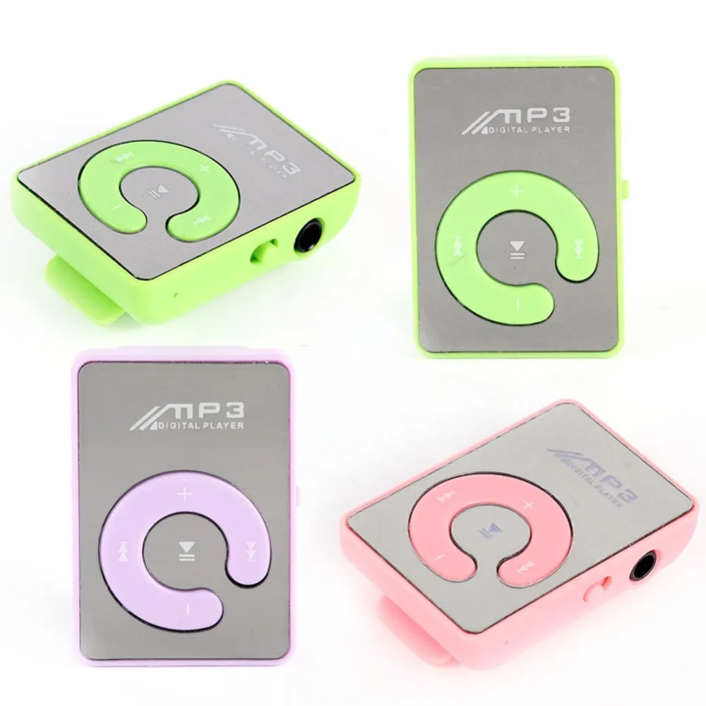 USB цифровой Mp3 музыкальный плеер мини зеркало клип Поддержка 8 Гб SD TF карты Портативный Спорт MP3-плееры