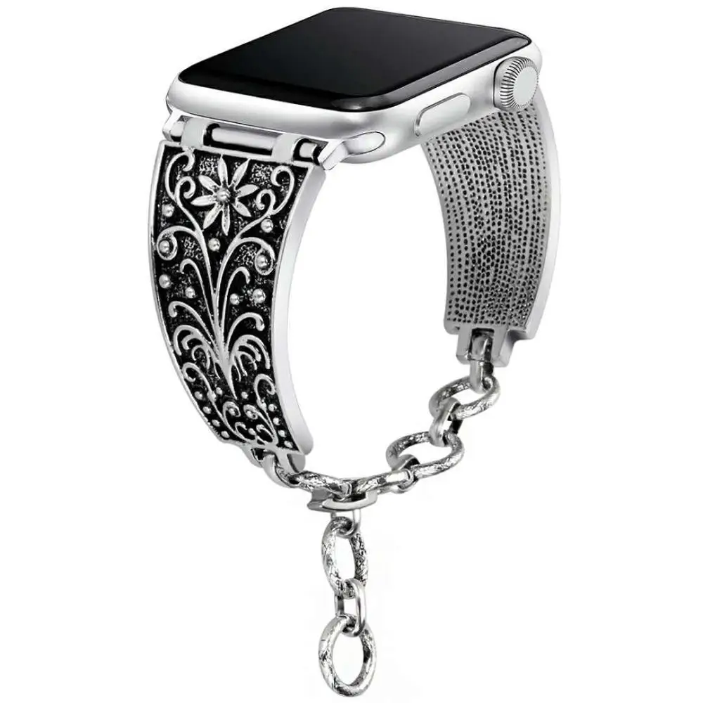 Винтажный ювелирный браслет-цепочка для apple watch 44 мм 40 мм ремешок iwatch серии 5 4 3 2 1 38 мм 42 мм Ретро Замена запястья - Цвет ремешка: A