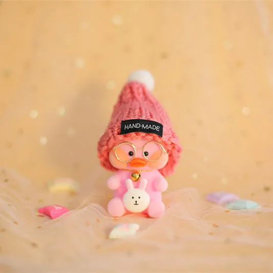 8 см Kawaii LaLafanfan кафе подвеска с форме утки брелок мультфильм милый утка автомобиль Декор животные куклы девочка игрушки подарок на день рождения для детей - Цвет: Белый