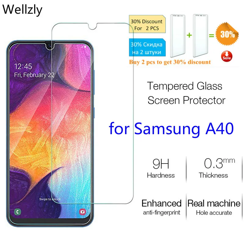 Закаленное стекло 9H для Samsung Galaxy A40 2019 SM A405F Защита экрана A405 A 40 защитная