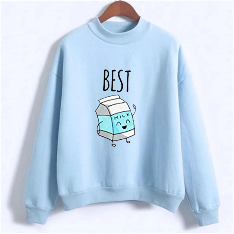 Ladies Fleece Pullover Sister Hoddy Hoodies Best Friend Tops Long Sleeve Sweatshirt for Women