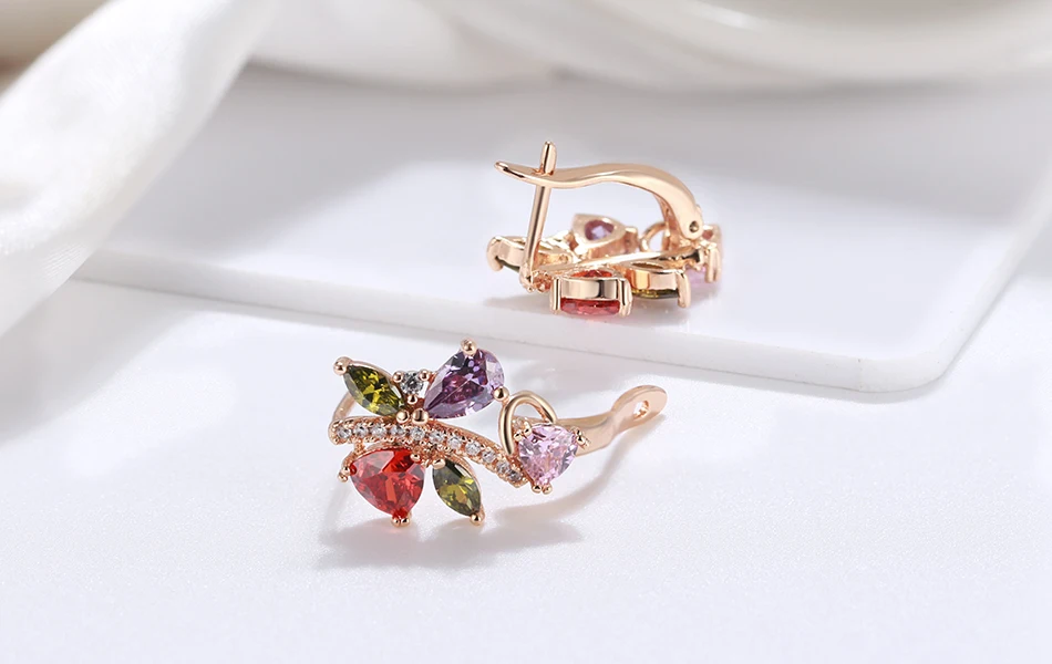 Effie queen 5 цветов Кристалл серьги для девочек Bijoux золотой цвет серьги-гвоздики для женщин Свадебные ювелирные изделия оптом DDE56