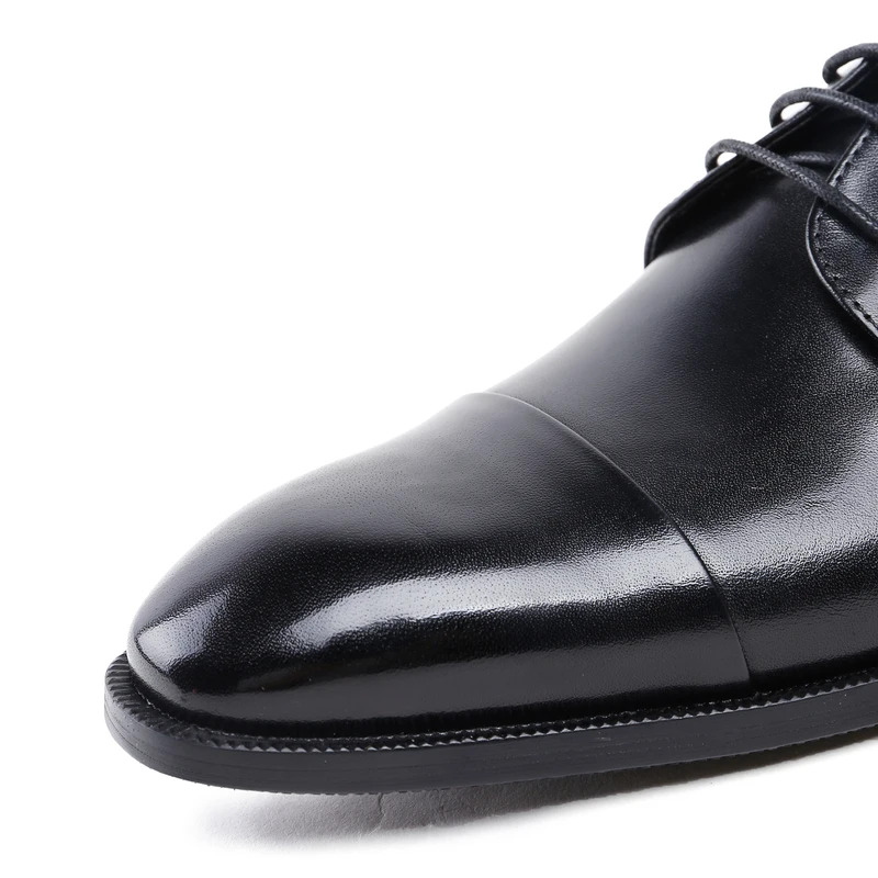 Men's Derby Shoes Genuine Leather Cowhide Round Toe Office Style Dress Wedding Business 2018 New Lace-up | Обувь