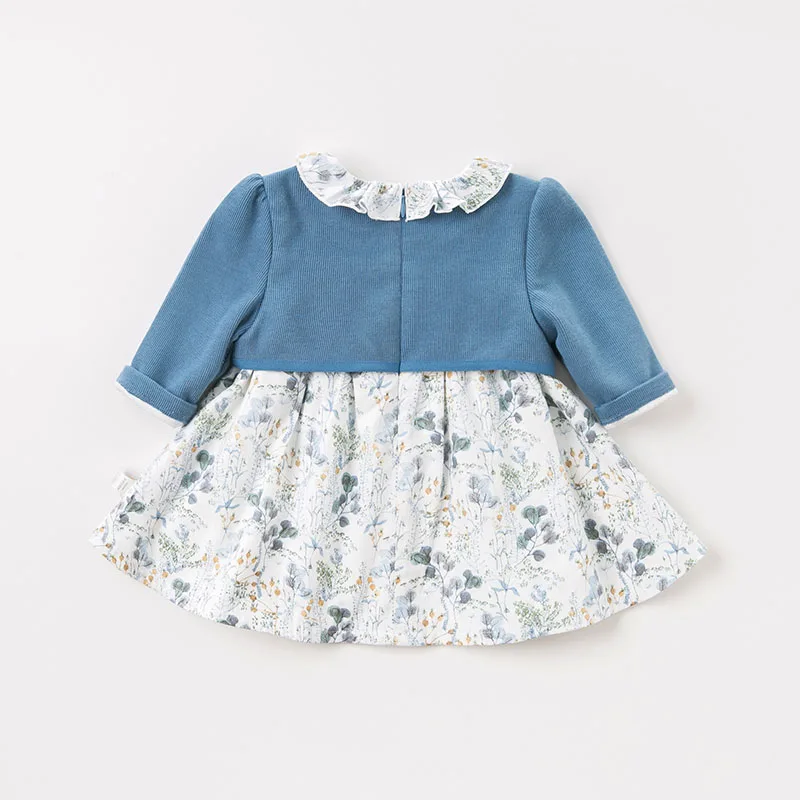 DB8697 dave bella baby girls dress Long sleeve spring floral dresses kids children birthday party boutique | Детская одежда и