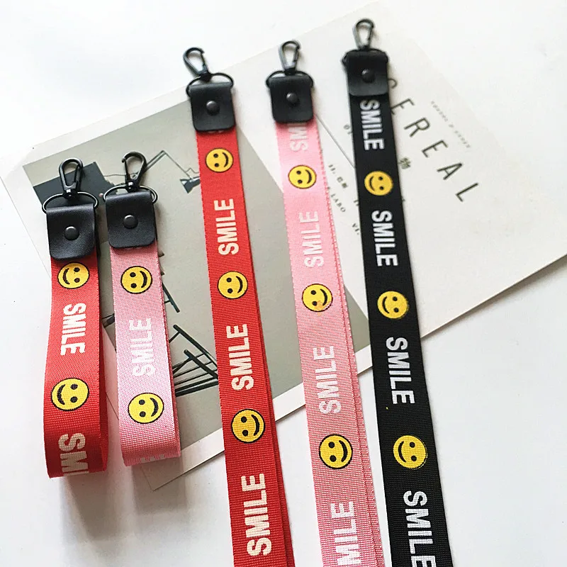 Smile Face нашейные ремешки ремни зажим для телефона держатель Samsung Note 8 9 наручный