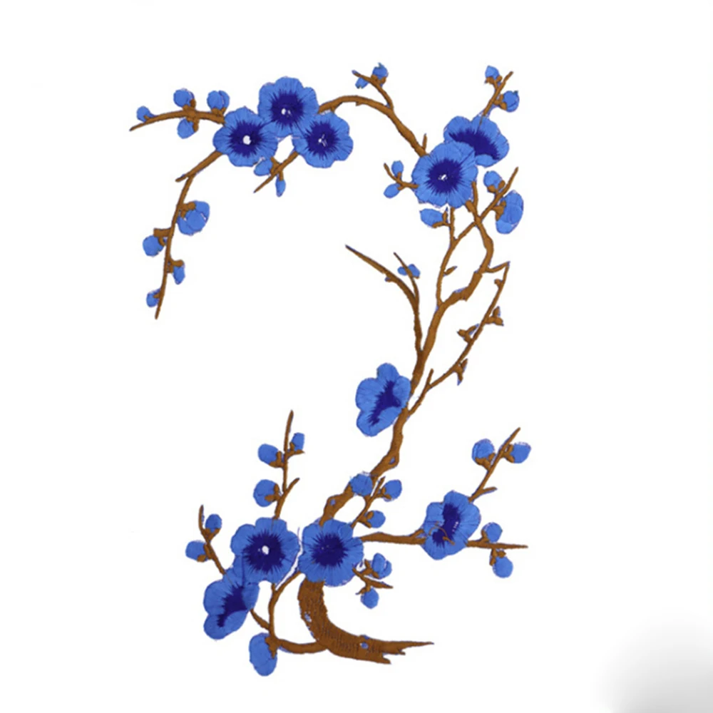 Горячая сливы с аппликацией в виде цветка одежда заплата вышивки ткань наклейка