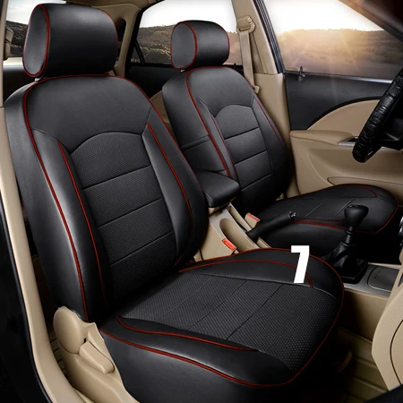 blackxred line for 7 Чехол для сидения автомобиля, кожаный Стильный чехол для Toyota Prado, чехол для сидений автомобиля для правой руки, чехлы для сидений автомобиля, набор - Название цвета: blackxred line for 7