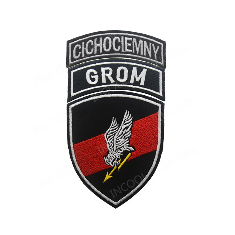 Польша Флаг Вышивка патч польский Орел спецназ армии Военный боевой дух патчи тактическая аппликация эмблем вышитые значки - Цвет: 8