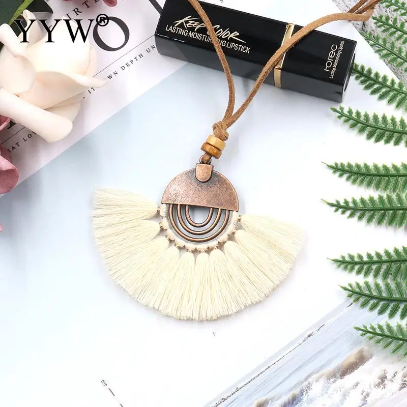 

Bohemia Boho Ethnic Fringed Pendant Long Necklace Collarbone Clavicle Women Jewelry Accessories Female Ornaments Bijoux mujer