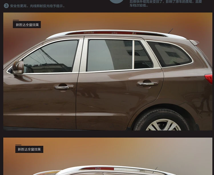2007 2008 2009 2010 2011 2012 для Hyundai Santa Fe хромированная оконная отделка 22 шт. рамка на порог