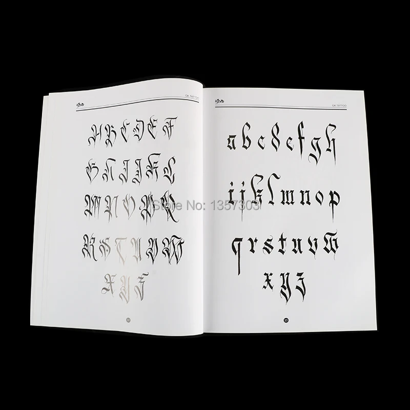 A4 чикано каллиграфии шрифт надписи тату-книга Письма Дизайн шаблона дизайна книга татуировок