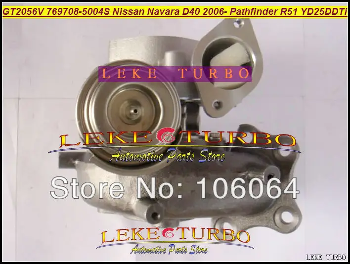 GT2056V 769708 5004S 14411 EC00C Турбокомпрессор Для NISSAN Navara D40 2006 Pathfinder R51 YD25 YD25DDTi 2.5L 171HP|turbocharger