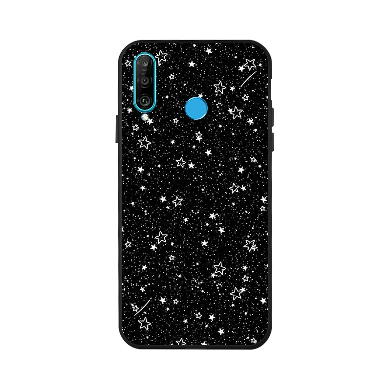 X044 3D DIY Окрашенный черный чехол для huawei P30 Pro P8 Lite Nova 3i 3 4 чехол s Space Moon чехол для телефона huawei mate 10 20X Lite - Цвет: X044
