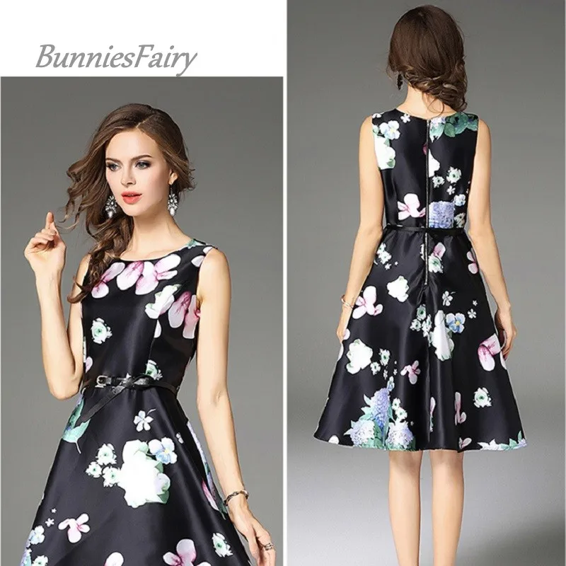 BunniesFairy весна 2020 Ретро стиль винтажный цветочный принт платья на бретелях высокая
