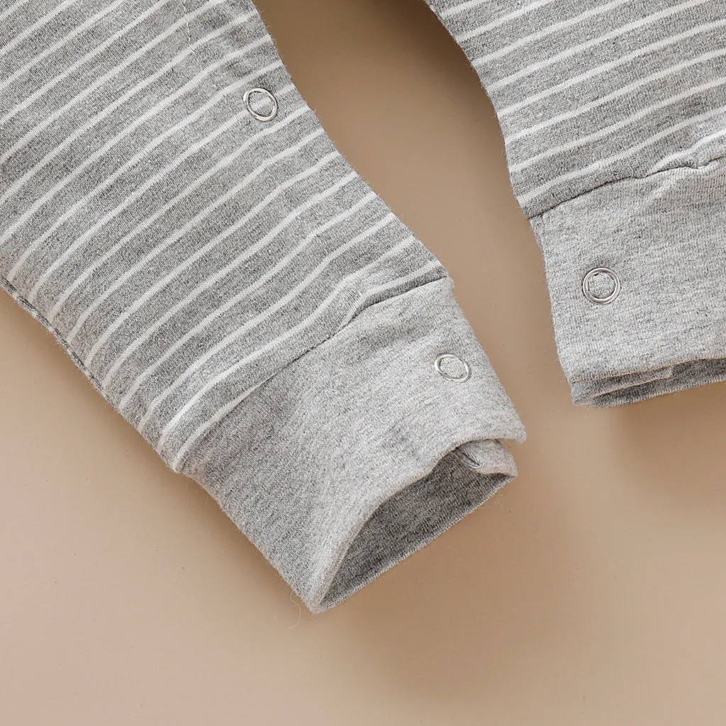 Детский комбинезон для девочек и мальчиков зимний в полоску с длинными рукавами