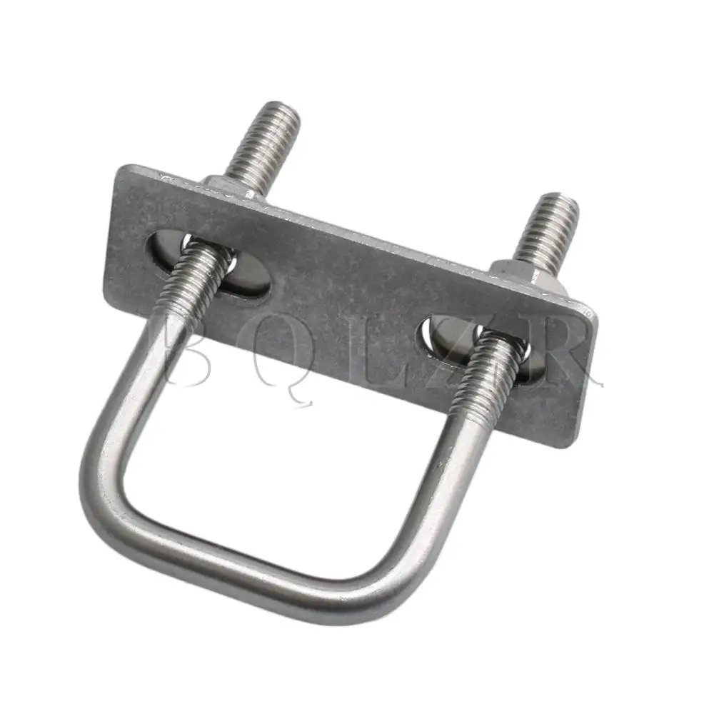 BQLZR Silver 6mm Square U Bolts With Back Plates U-Bolt For Fixing The Tube Pipe