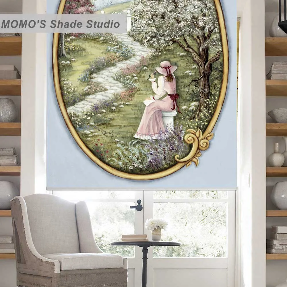 MOMO Плотные Цветочные оконные шторы роликовые жалюзи теплоизолированная ткань