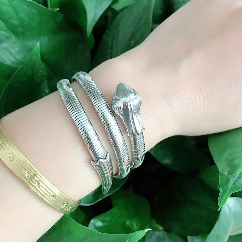 NeeFuWoFu snake Bracelets Copper spring bracelet Bangles Woman Gradient Manual for National Charm Jewelry Gift | Украшения и