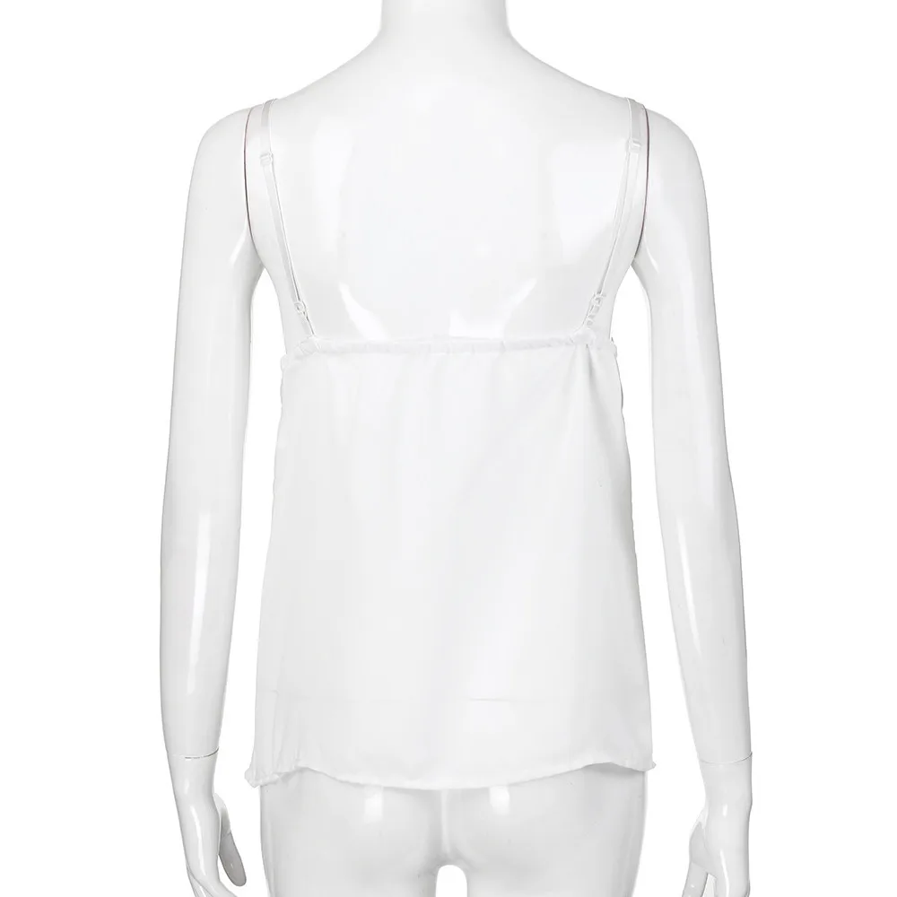 Женский жилет шифон Обрезанные женские безрукавки Camisole без рукавов топы твердые жемчужные Бисероплетение Camis Regata Feminina Новинка