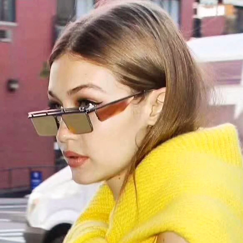 2018 роскошные новые маленькие квадратные солнцезащитные очки без оправы для