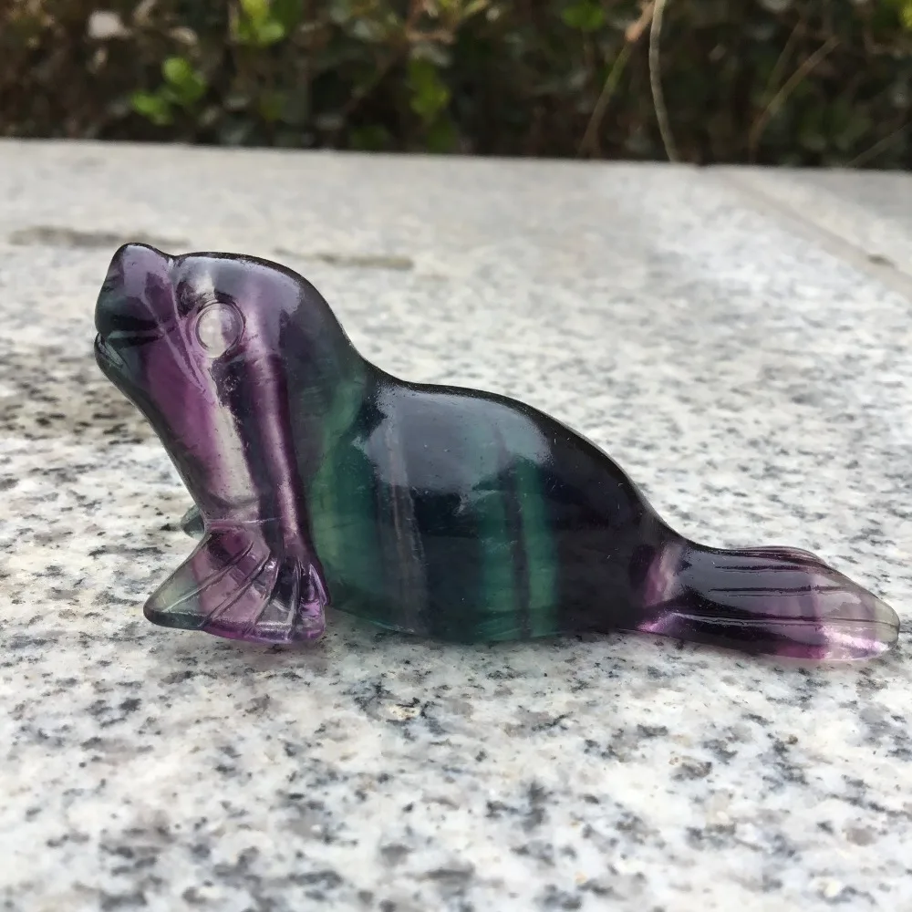 Фигурки животных из натурального флюорита резной драгоценный камень кристалл