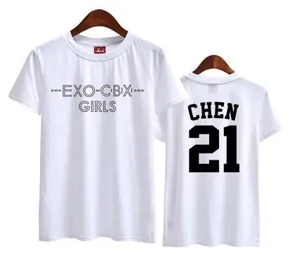 Летняя футболка exo cbx с коротким рукавом и принтом для девочек модная мужчин