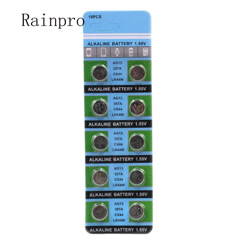 Rainpro 20pcs/lot LR44 44  AG13  A76 L1154 357A button battery For Toys Remote/Watch  good quality