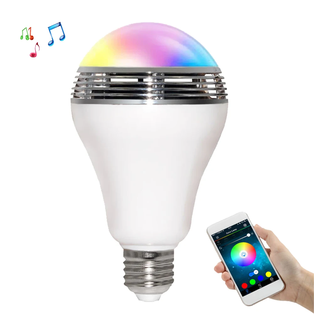 Умная колонка с bluetooth свет E27 светодиодный белый+ RGB лампа смарт-музыка, аудио, Bluetooth Speak акустическая система для дома