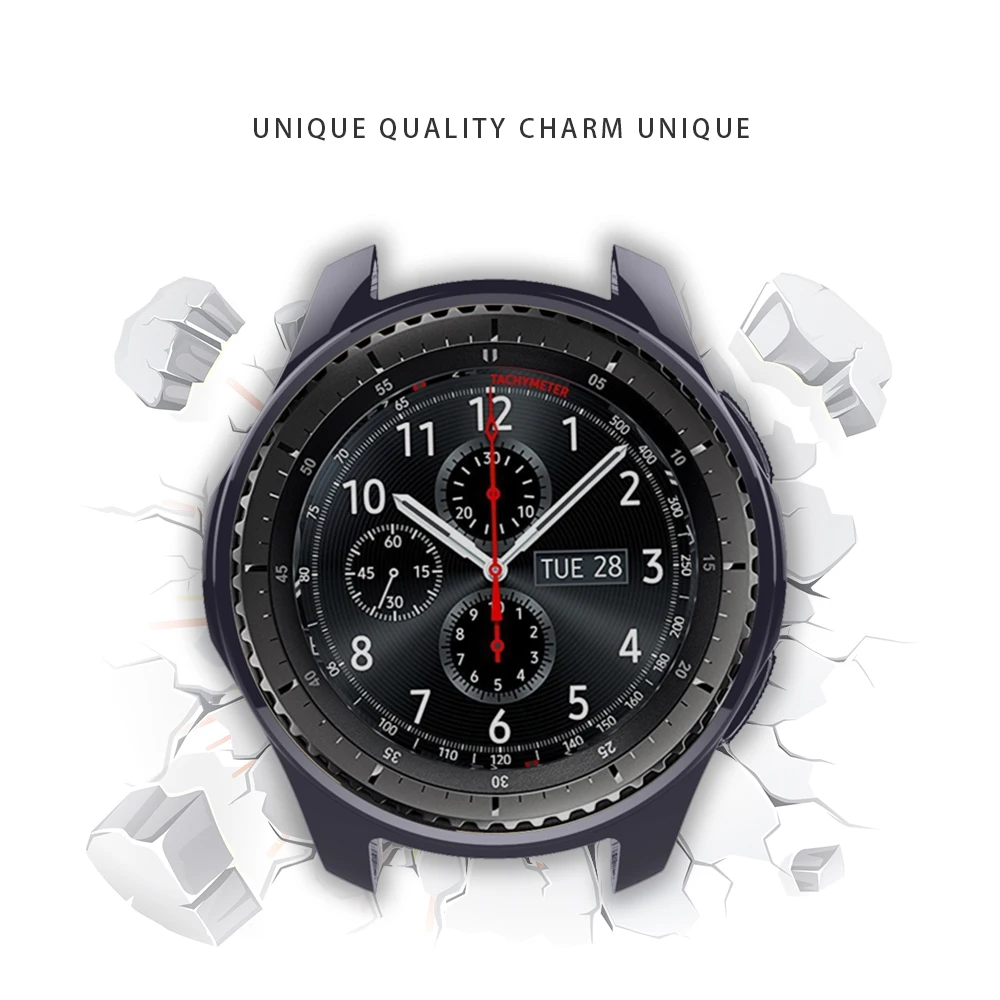 Чехол для samsung gear S4 Frontier из ТПУ с покрытием, мягкий устойчивый к царапинам Чехол-Рамка Тонкий блестящий чехол из ТПУ для samsung gear S4