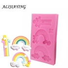 Sugarcraft силиконовая форма радужных облаков, инструменты для украшения тортов, силиконовая форма для помадки, форма для выпечки тортов D0792