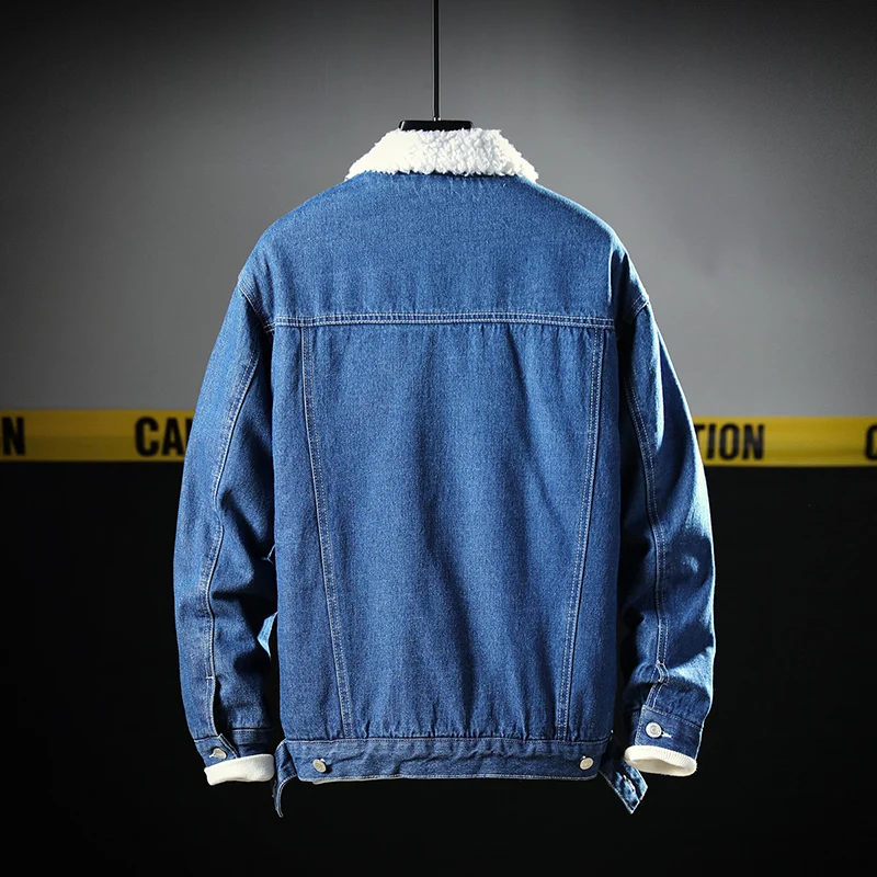Осень зима 2018 Мужская джинсовая куртка в Корейском стиле бархатные плотные