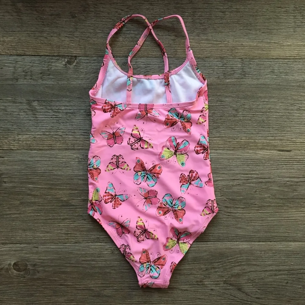 От 2 до 3 лет дети бабочка печати купальный костюм для девочек Цельный купальник